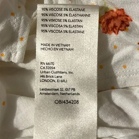 Free People Women's Ivory Combo Floral Long Sleeve Celia Mini Dress Size XS - Picture 8 of 9